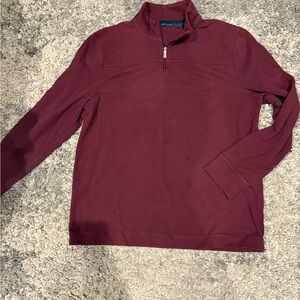Perry Ellis Men's Maroon Zip-Up Sweater